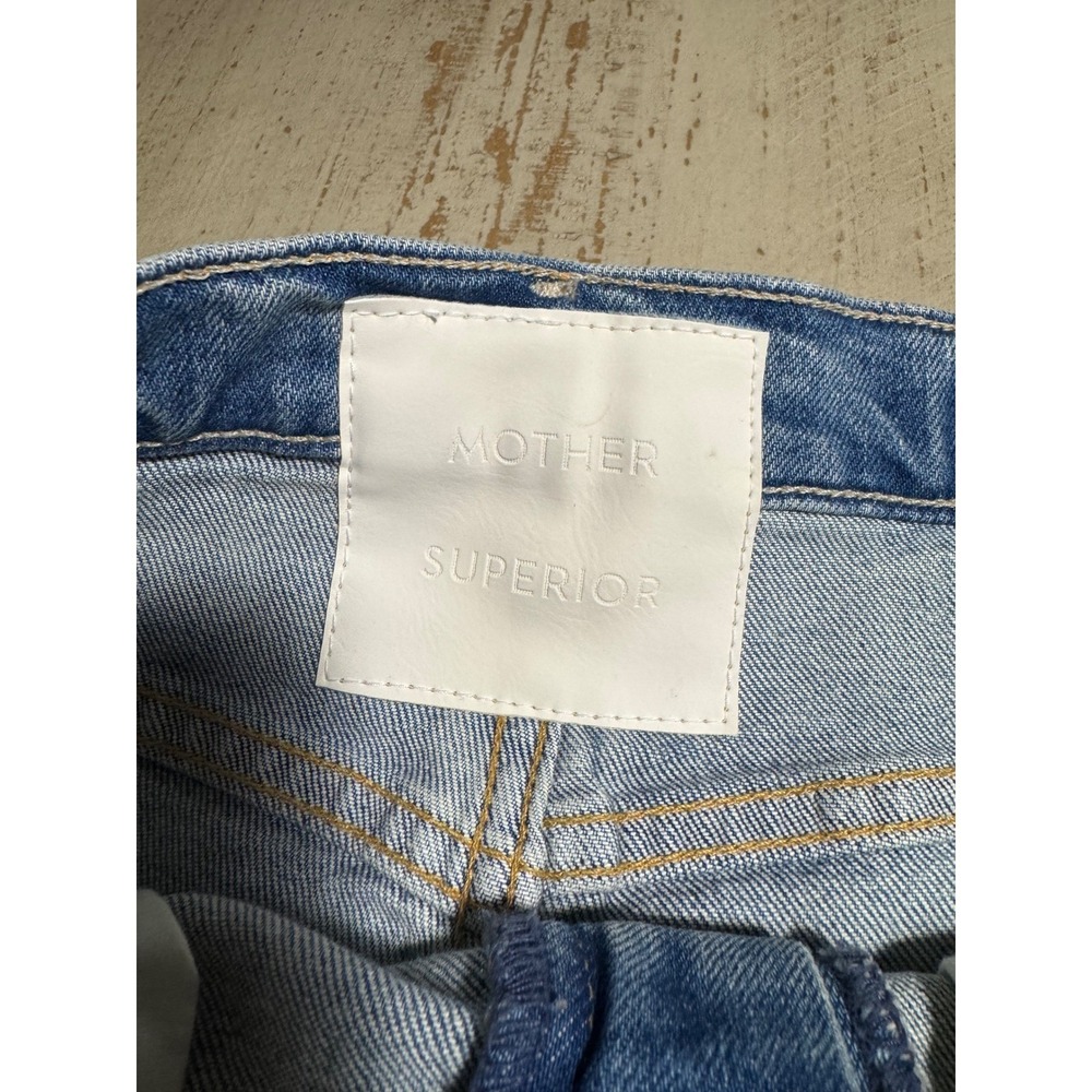 Mother Superior The Half-Pipe Ankle Fray Jeans I Confess Blue Wide Leg Size 31 - Picture 4 of 10